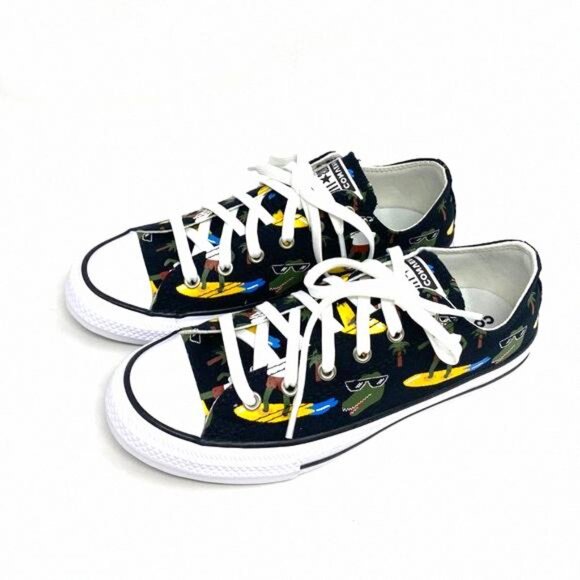 CONVERSE 671293F CTAS OX Croco Furf Black Canvas Unique Sneakers Top Low Women's - Picture 3 of 11